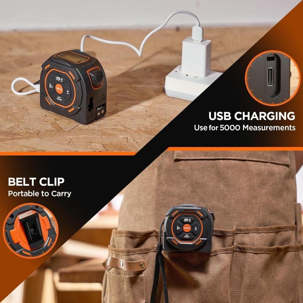 Cinta Métrica Láser 60m y Cinta Manual 5m Genérico