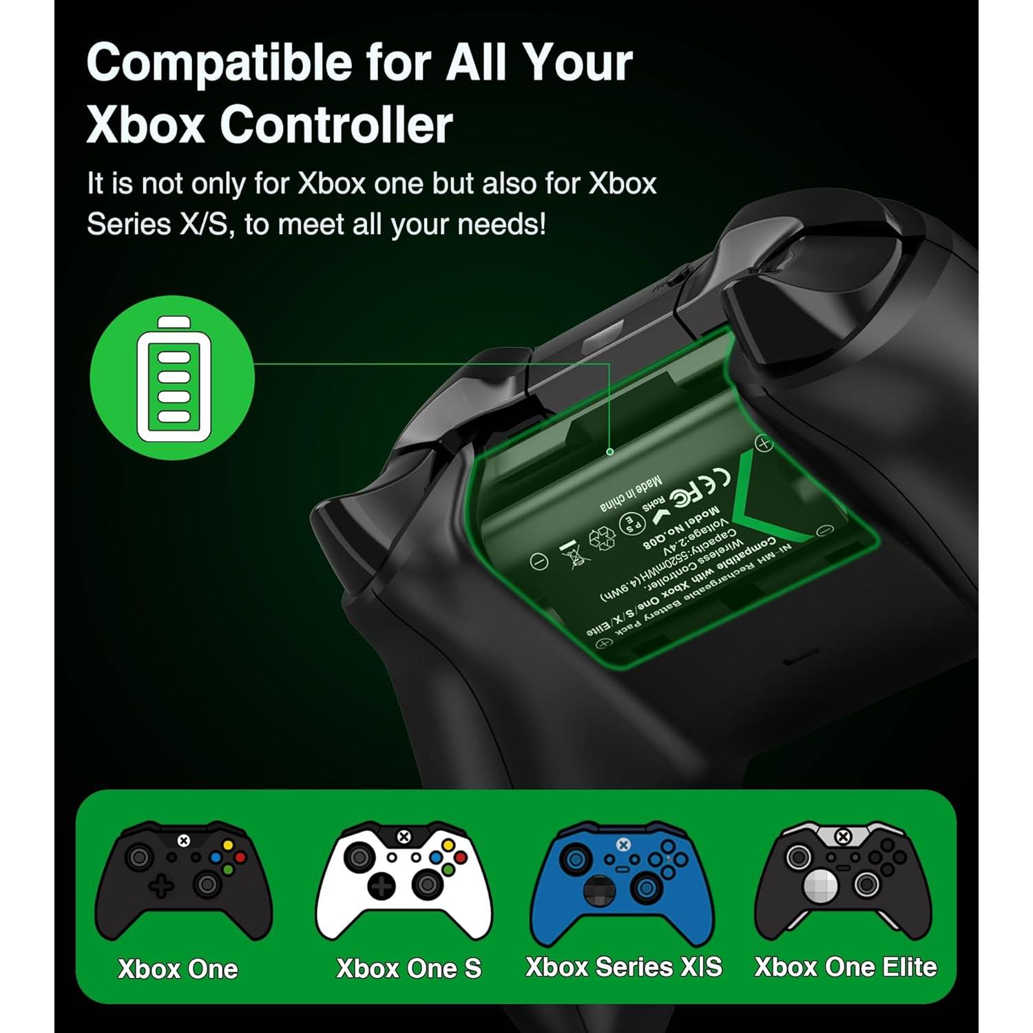 Baterías Recargables DXKK para Xbox One y Series X|S, 2 Pcs