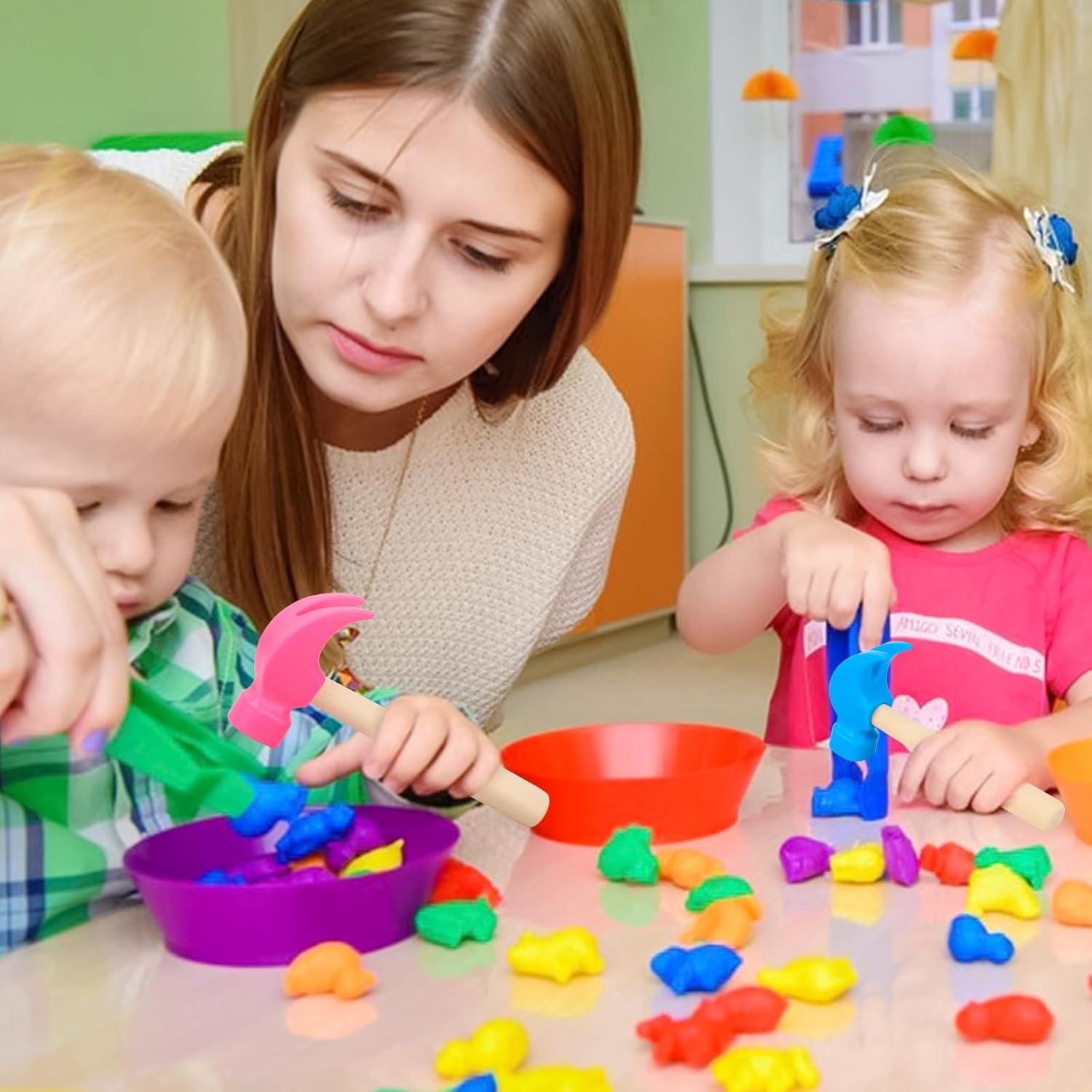 Paquete de 2 Juguetes Martillo de Madera Hxezoc 16.5 cm