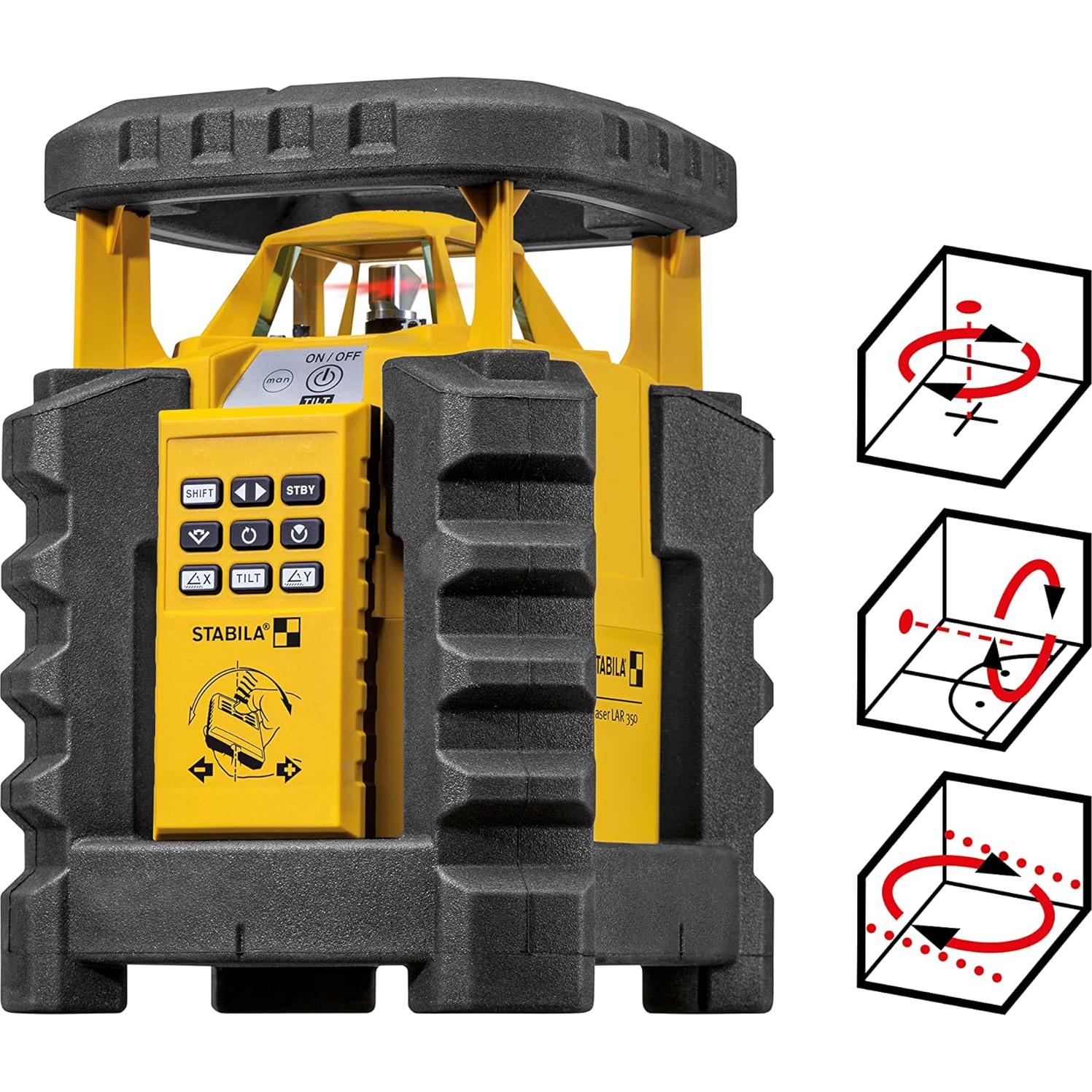 Láser Rotativo Stabila LAR350 9 Piezas Nivelación Horizontal y Vertical