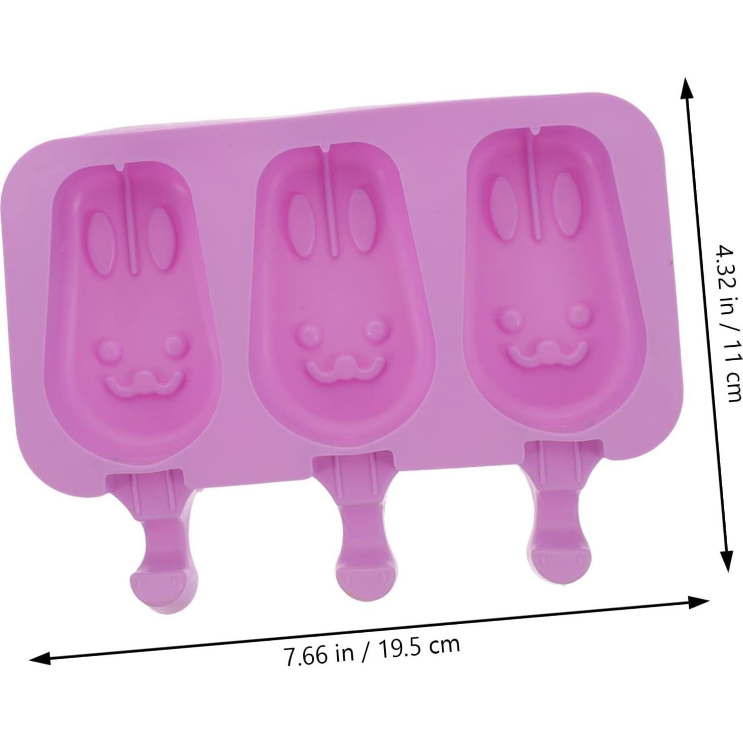 Molde de Hielo de Silicona KICHOUSE Conejo con Tapa y Palitos