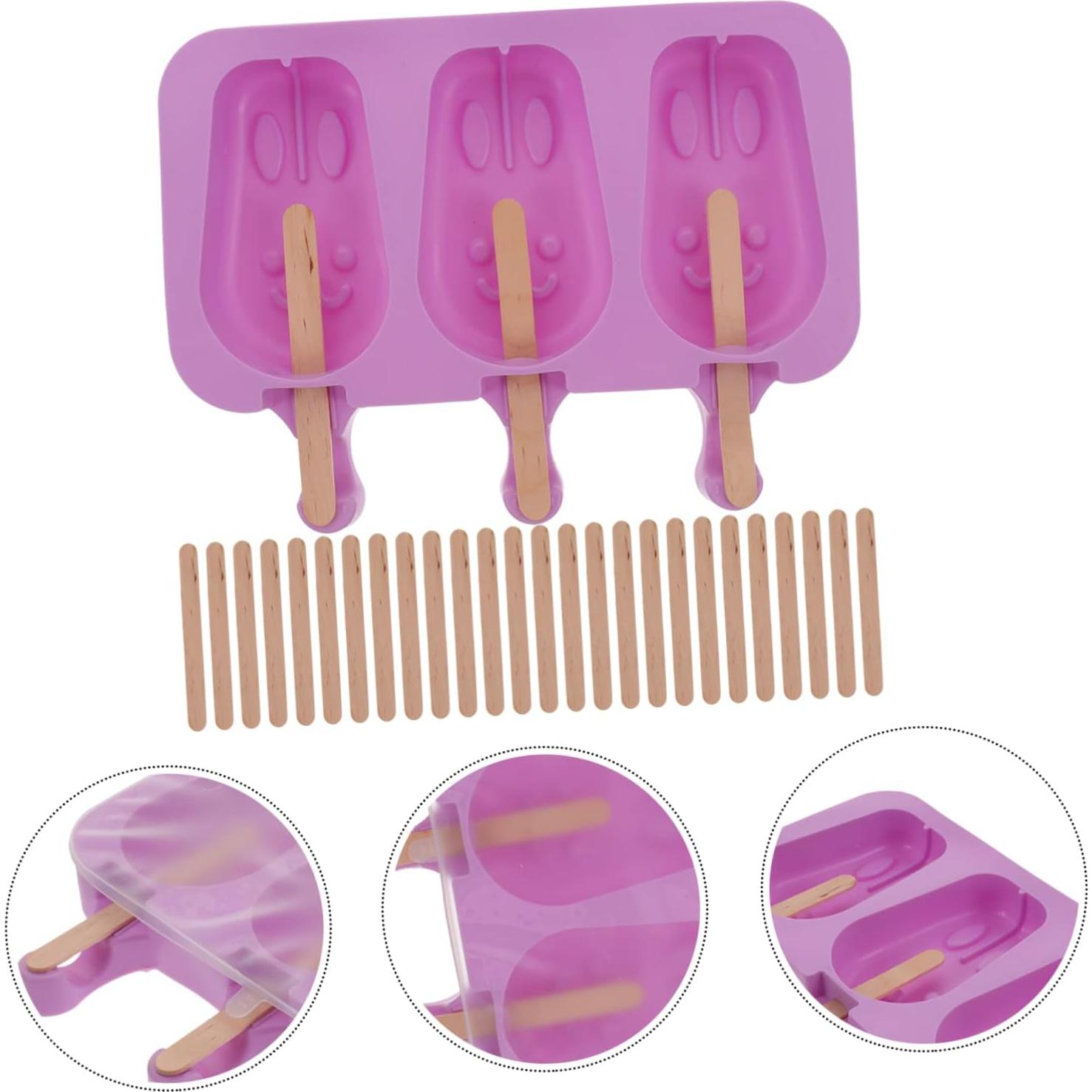 Molde de Hielo de Silicona KICHOUSE Conejo con Tapa y Palitos