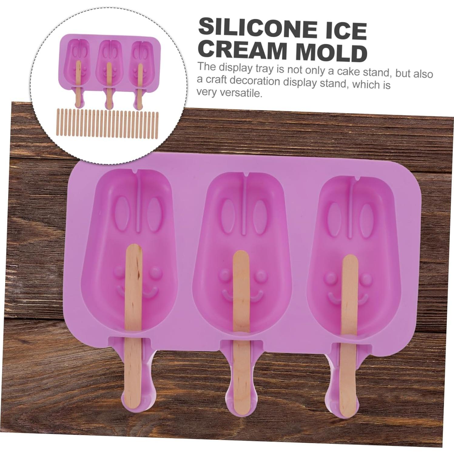 Molde de Hielo de Silicona KICHOUSE Conejo con Tapa y Palitos