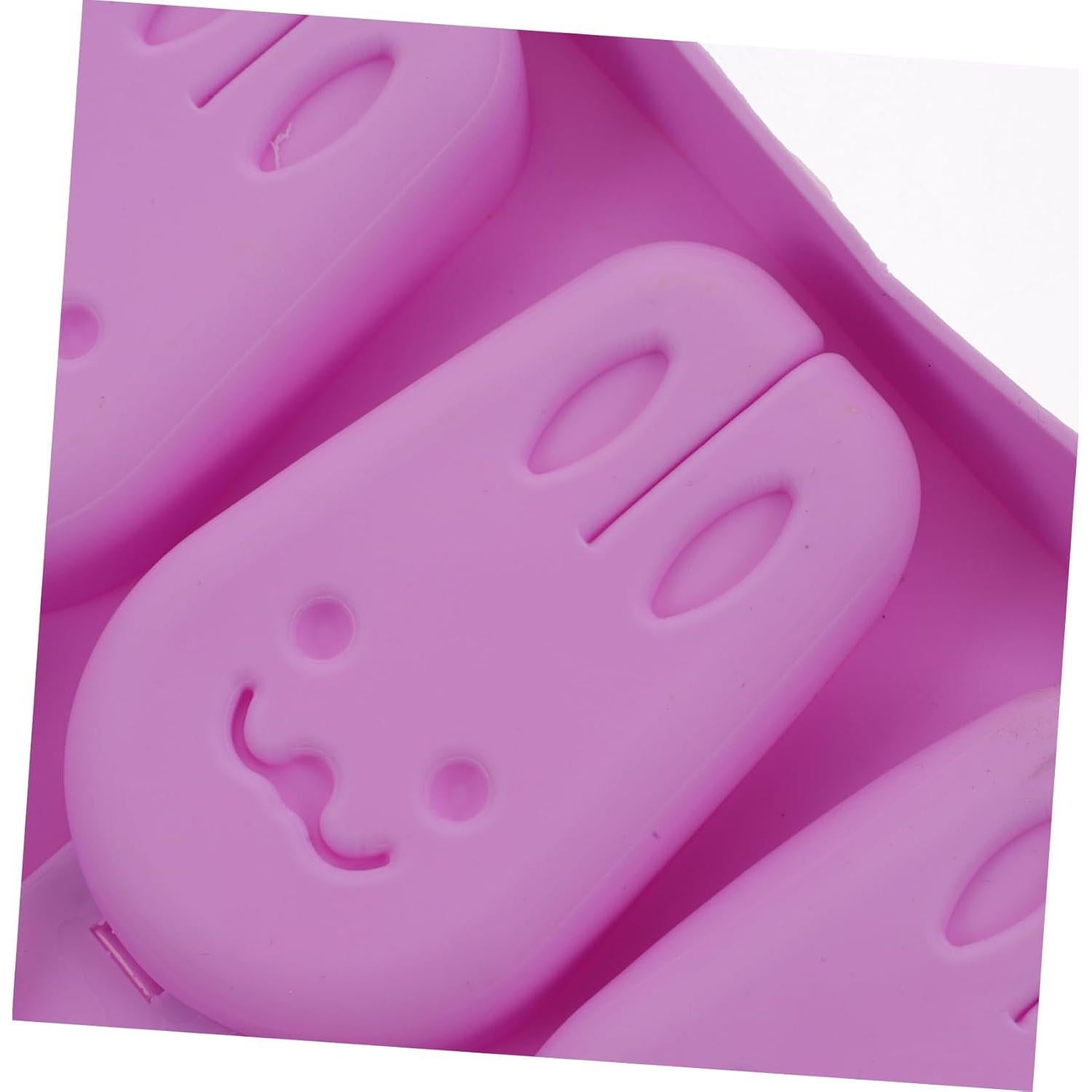 Molde de Hielo de Silicona KICHOUSE Conejo con Tapa y Palitos