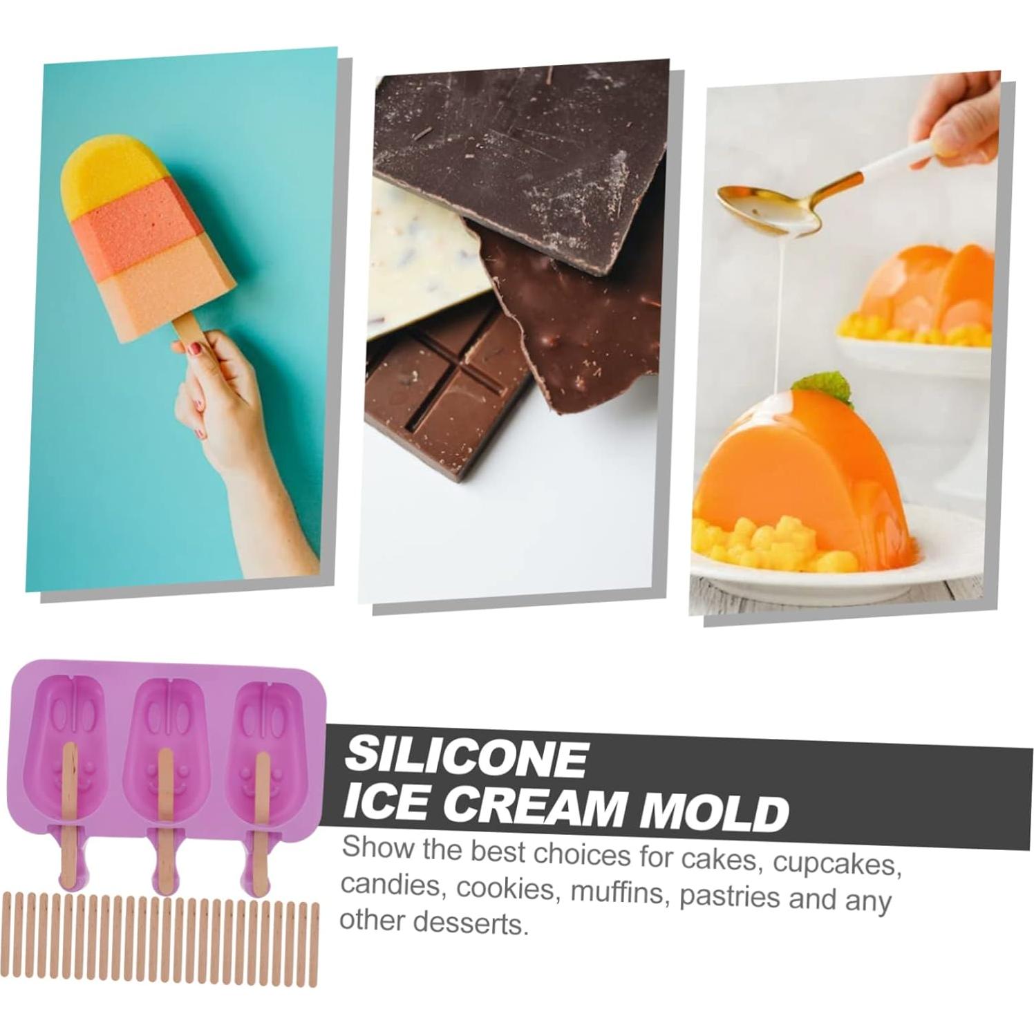 Molde de Hielo de Silicona KICHOUSE Conejo con Tapa y Palitos