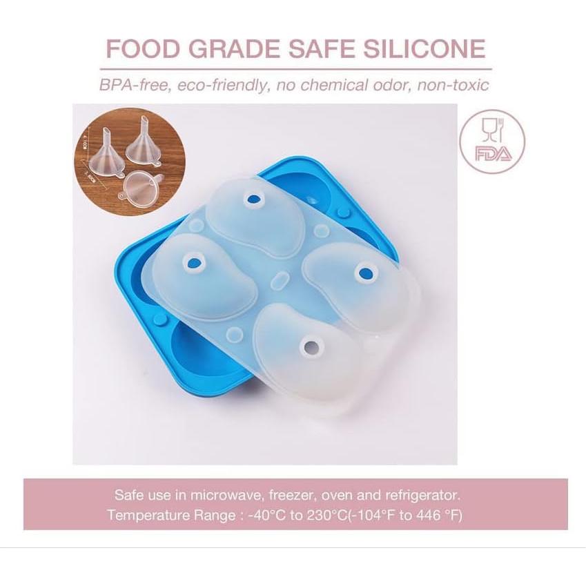 Molde de Silicona 3D ZQWE para Hornear Pasteles - 4 Cavidades