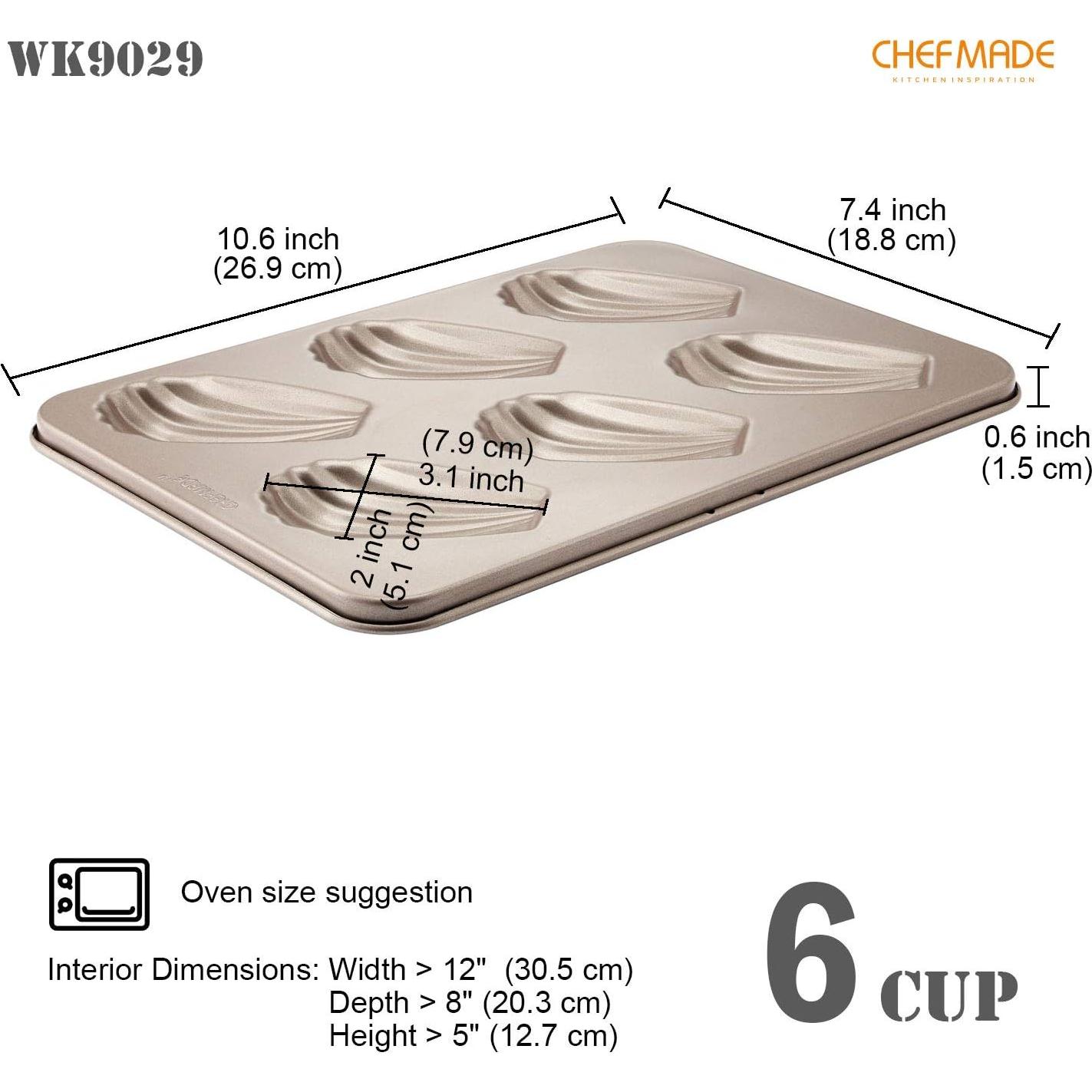 Molde para Pastel Madeleine CHEFMADE 6 Cavidades Antiadherente