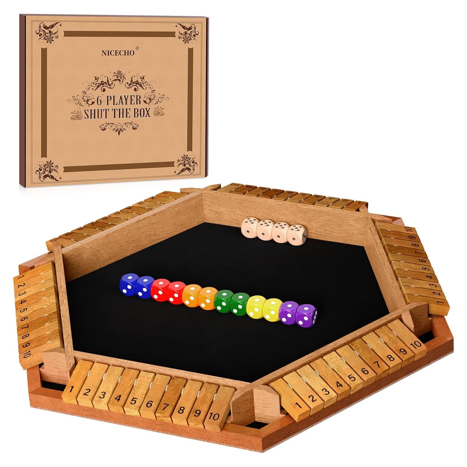 Juego de Dados Shut The Box Nicecho para 2-6 Jugadores