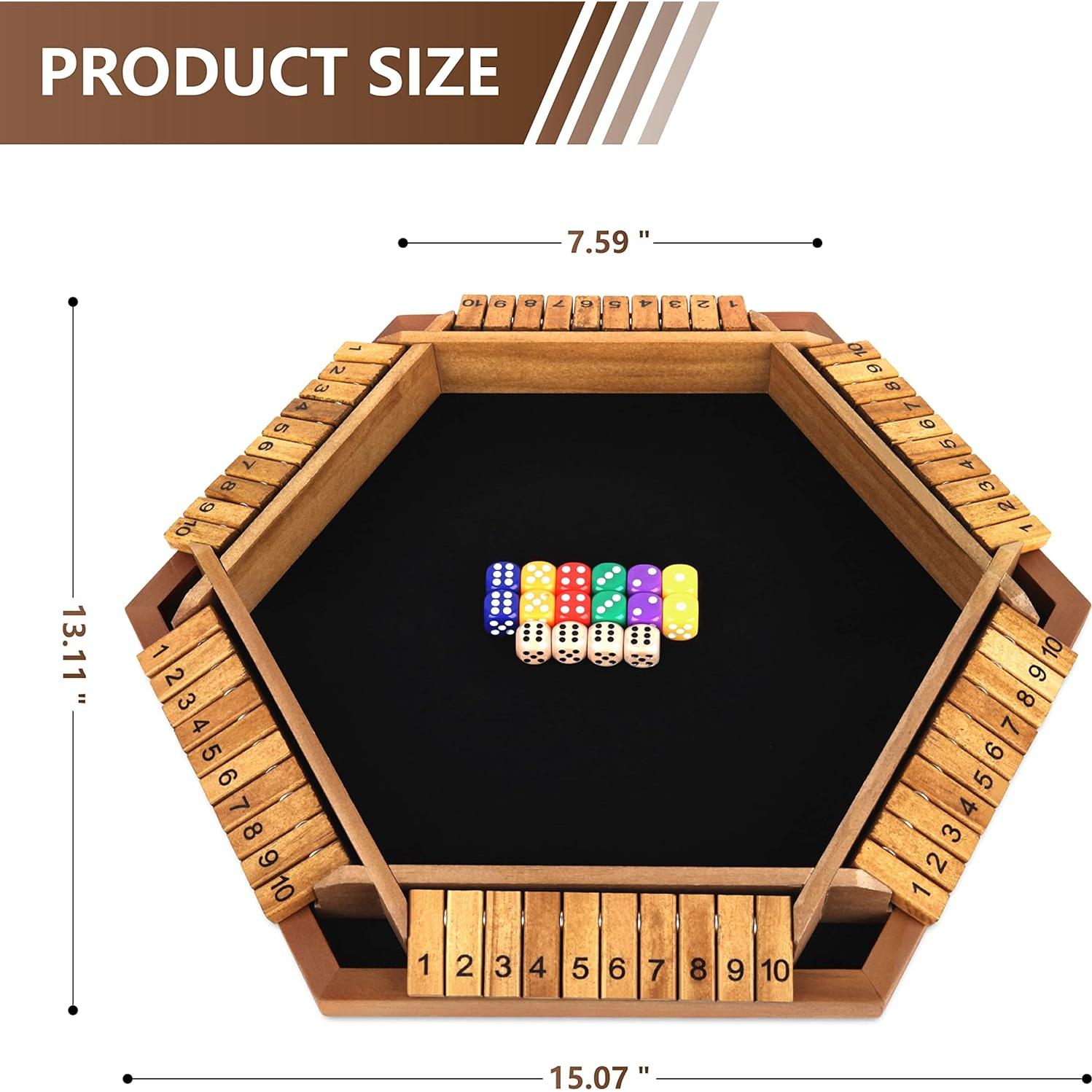 Juego de Dados Shut The Box Nicecho para 2-6 Jugadores