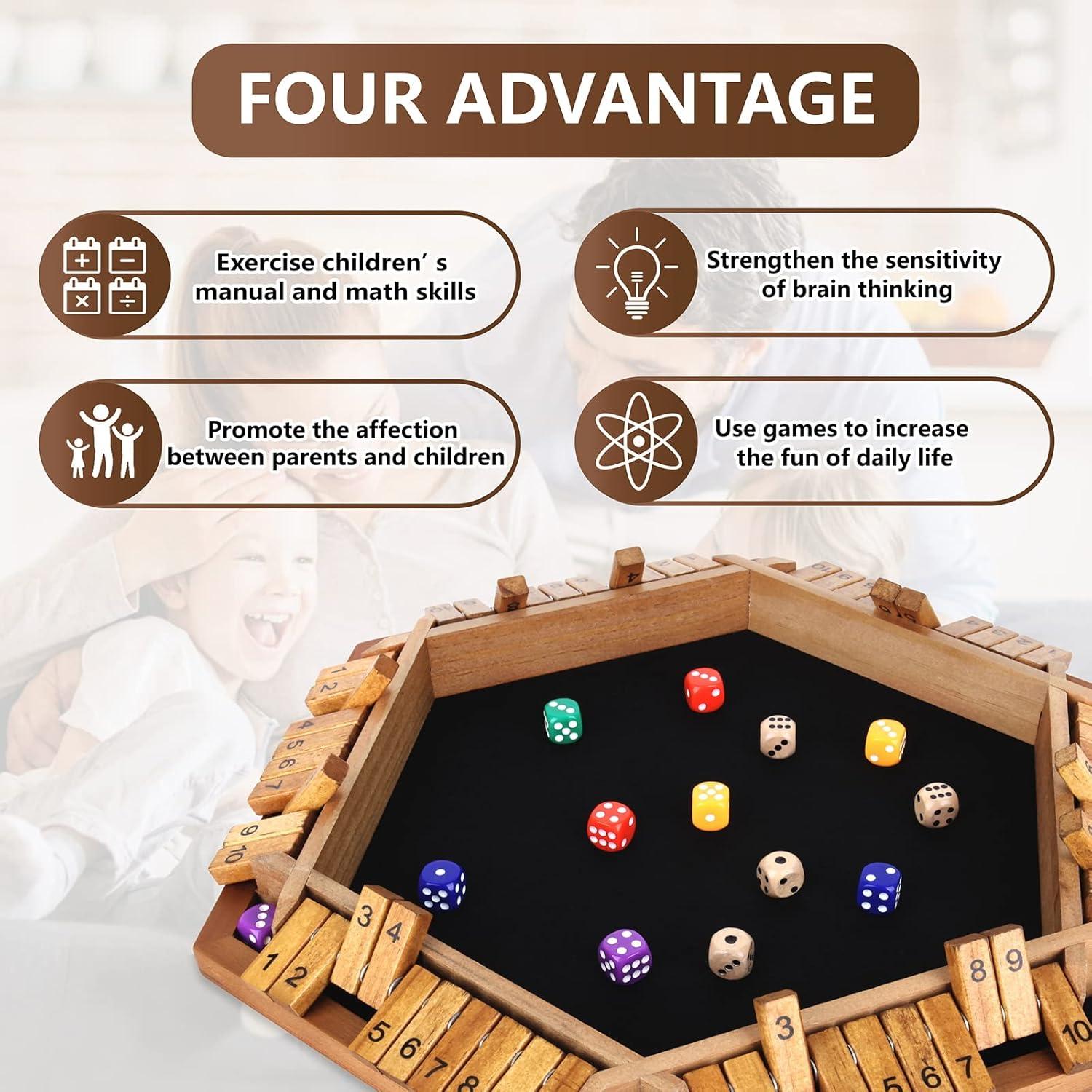 Juego de Dados Shut The Box Nicecho para 2-6 Jugadores