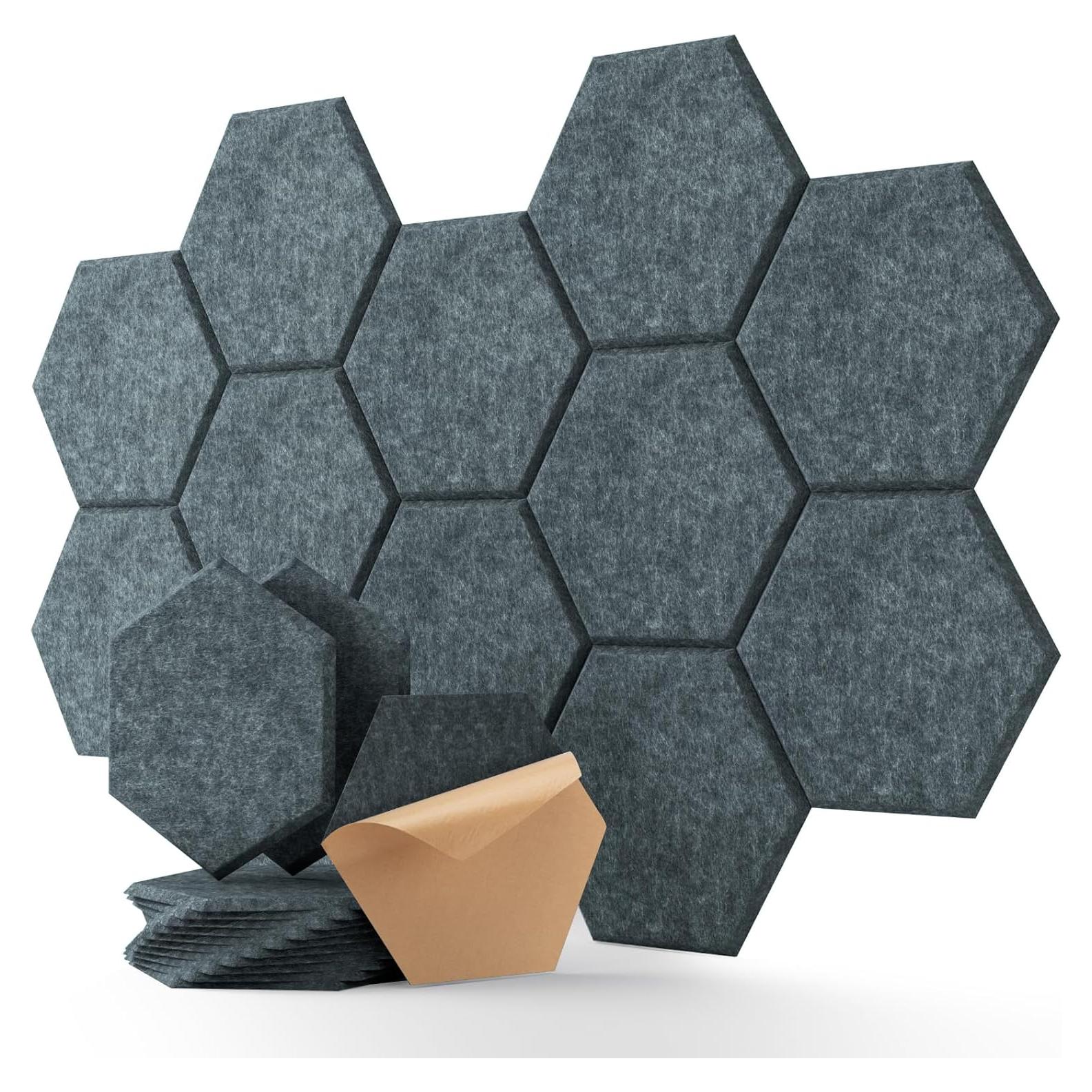 Paneles Acústicos Soundsbay 12 Piezas 30.48x25.4 cm Gris Oscuro