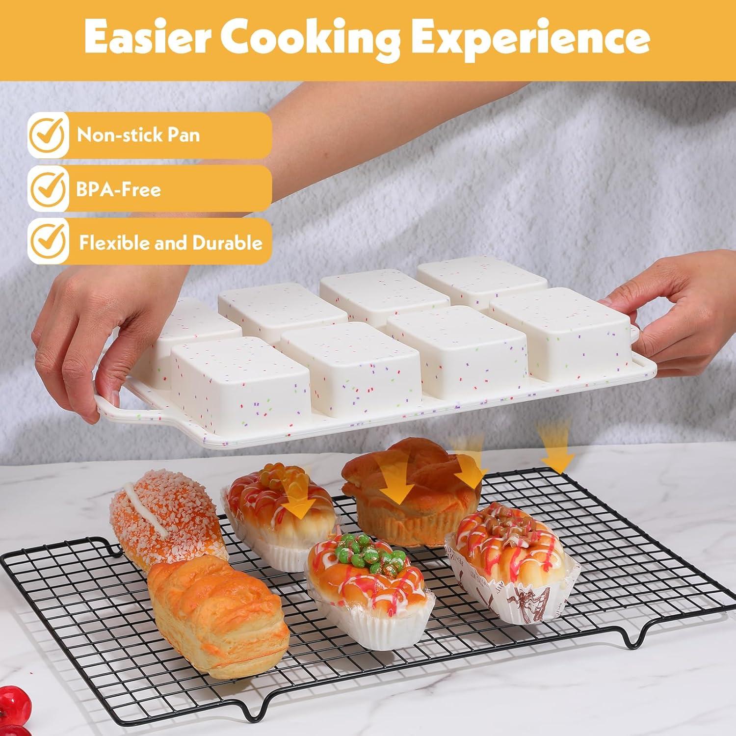 Molde de Silicona Antiadherente Meyeyaia 2 Pcs 8 Cavidades