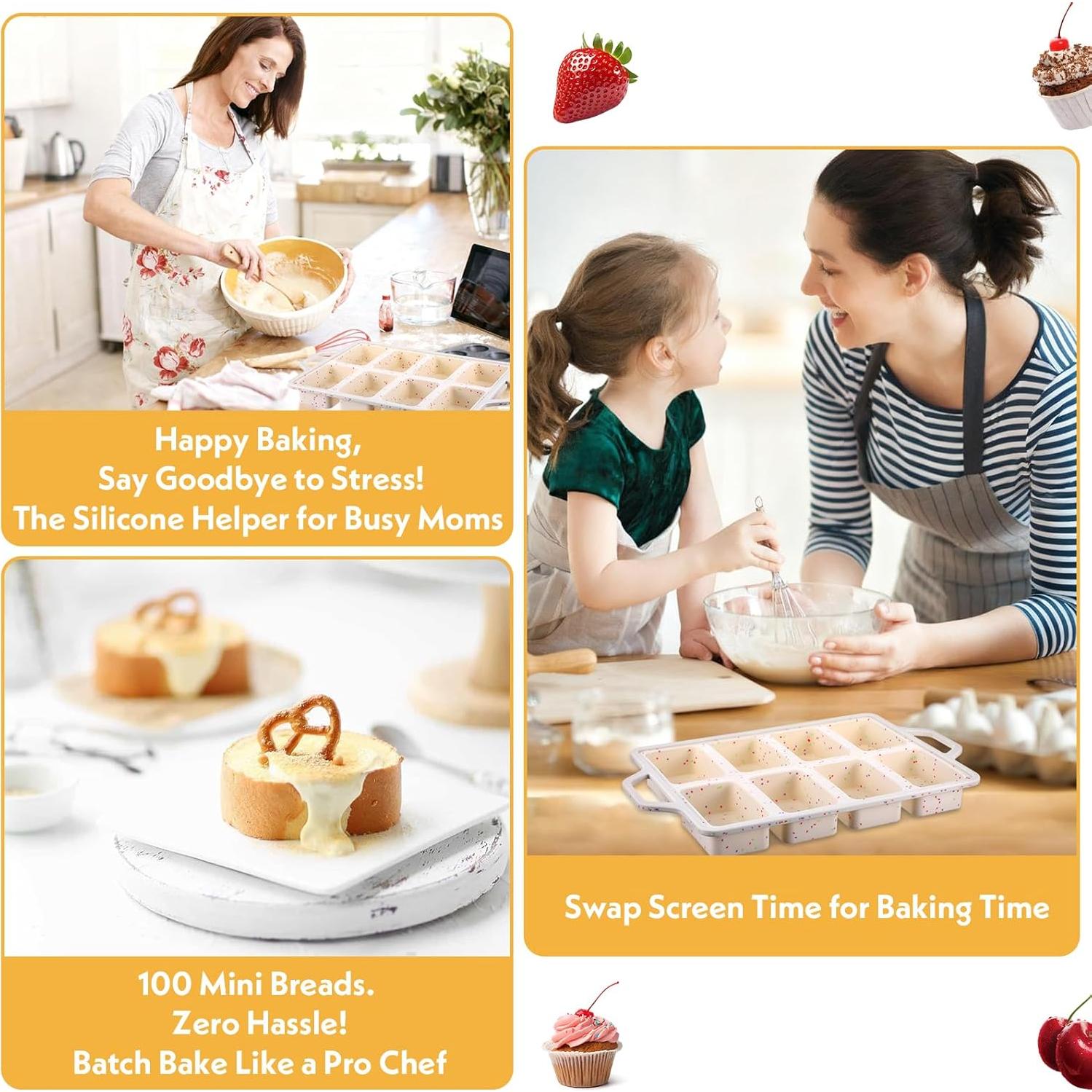 Molde de Silicona Antiadherente Meyeyaia 2 Pcs 8 Cavidades