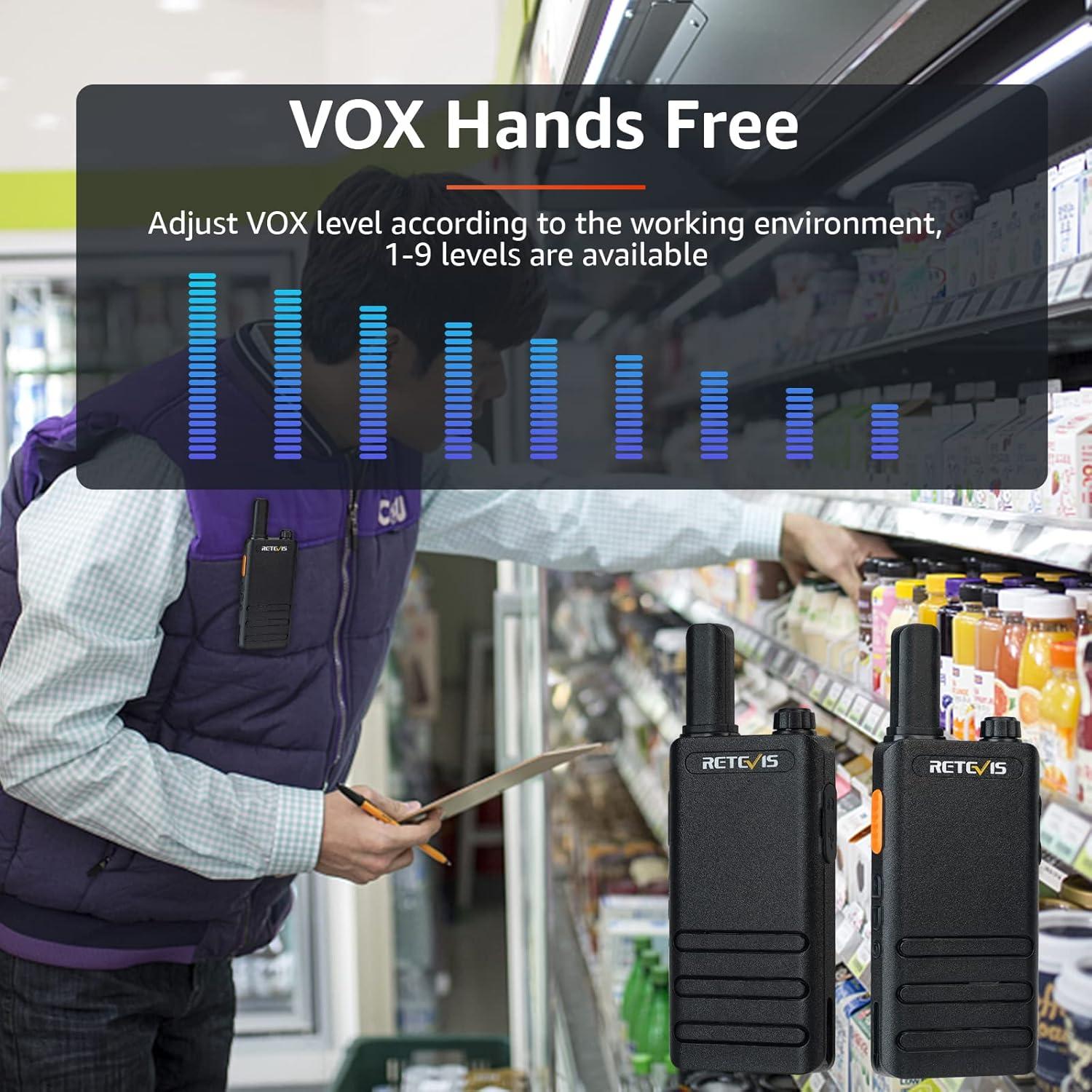Walkie Talkies Retevis RT22P Recargables 4 Paquete VOX