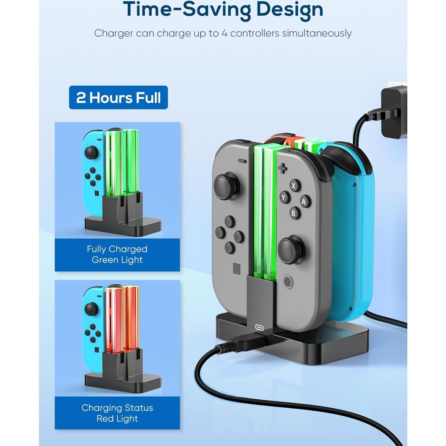 Base de Carga Fyoung para Switch OLED y Joy Cons - Negro