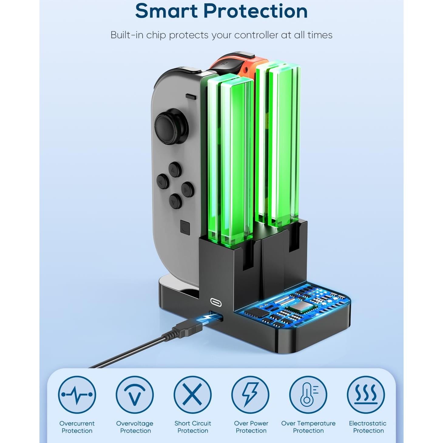 Base de Carga Fyoung para Switch OLED y Joy Cons - Negro