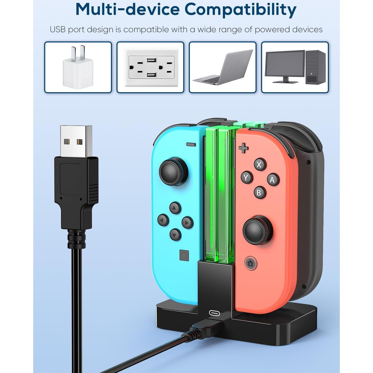 Base de Carga Fyoung para Switch OLED y Joy Cons - Negro