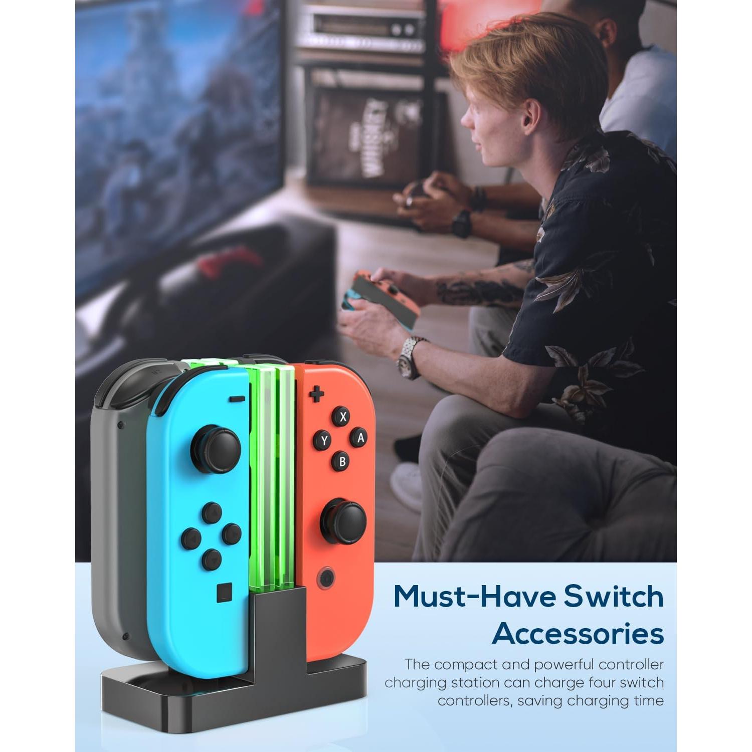 Base de Carga Fyoung para Switch OLED y Joy Cons - Negro