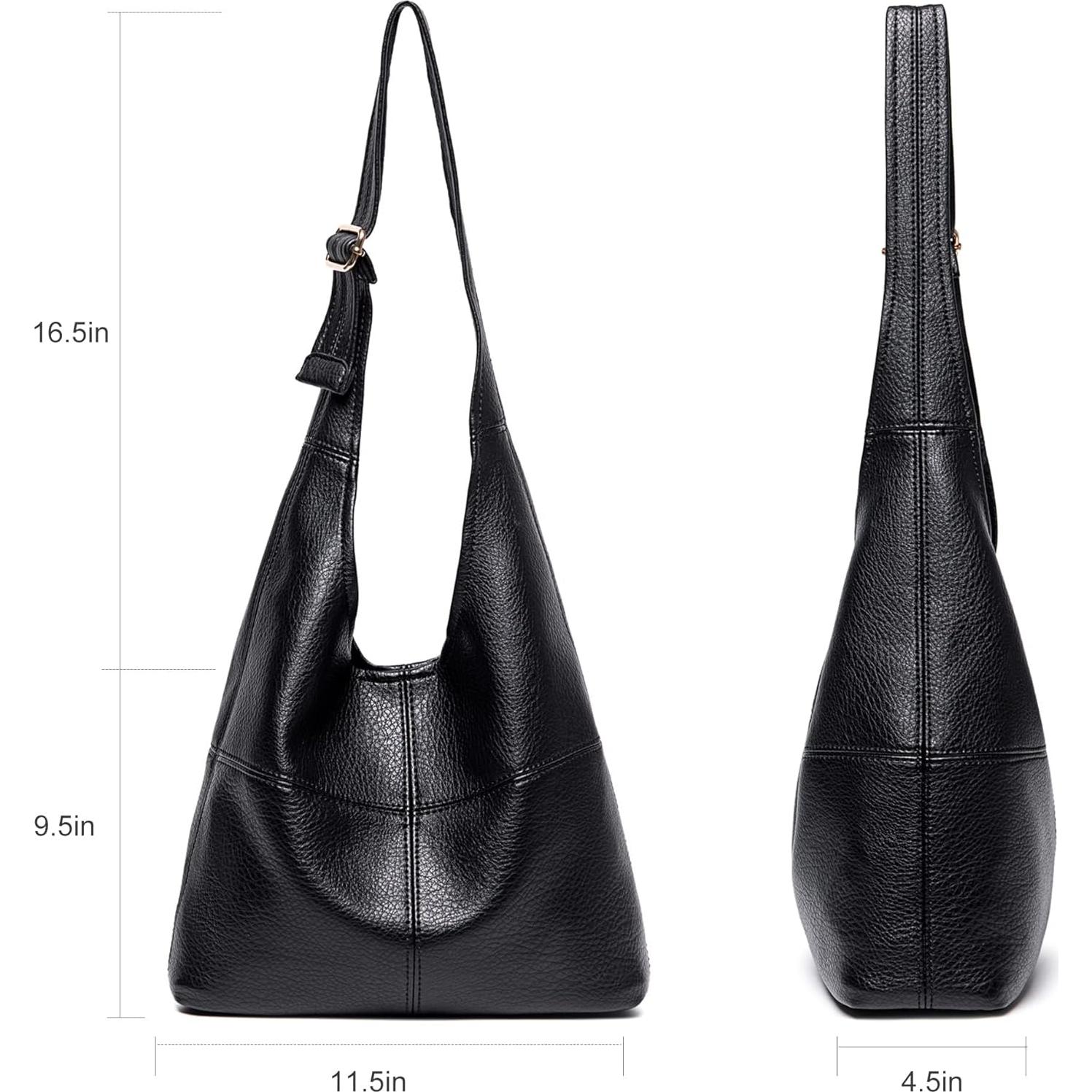 Bolso Hobo Montana West Negro para Mujeres Plegable y Chic