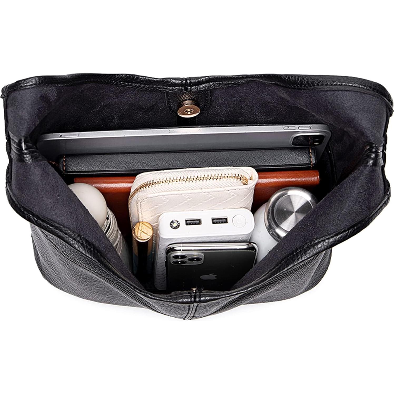 Bolso Hobo Montana West Negro para Mujeres Plegable y Chic