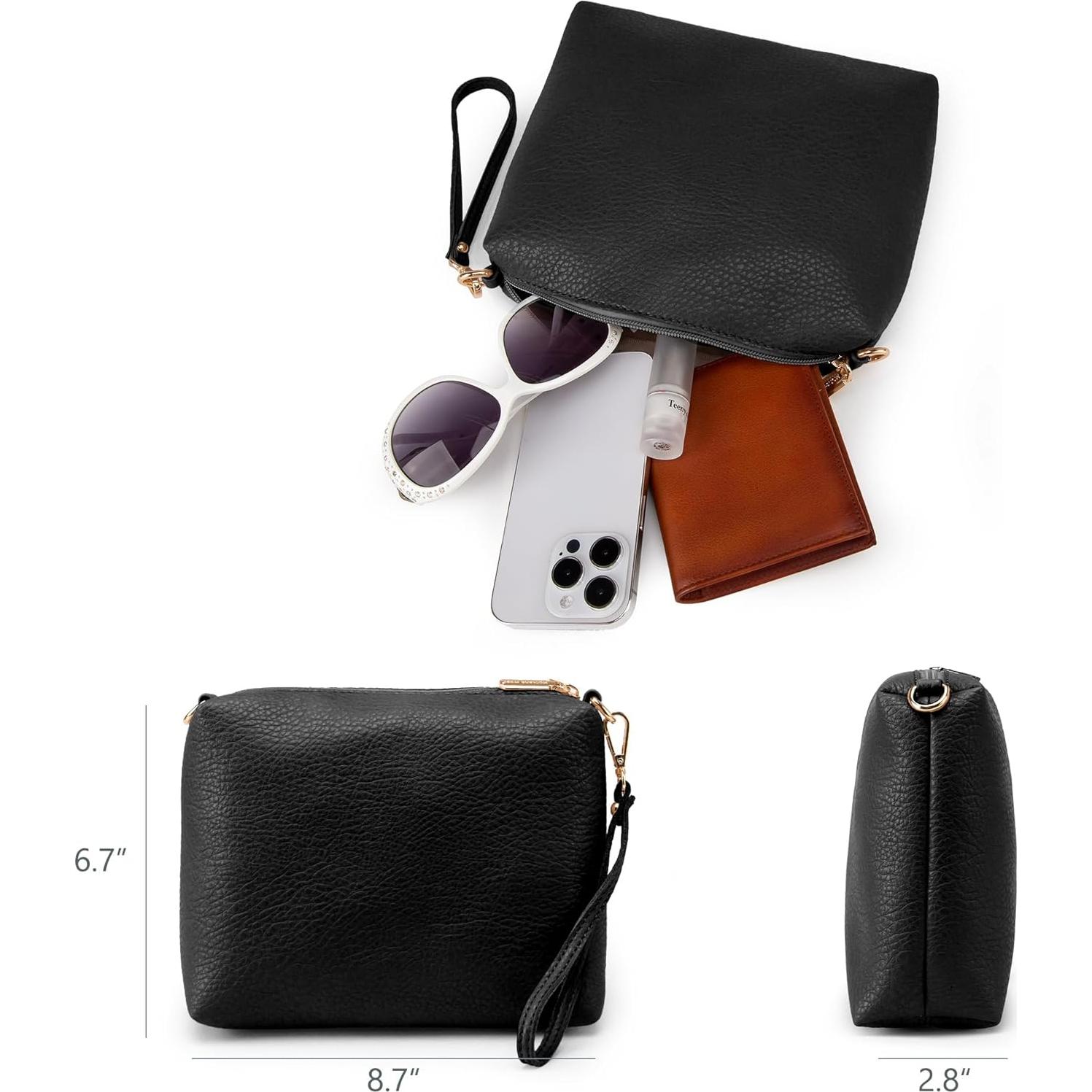 Bolso Hobo Montana West Negro para Mujeres Plegable y Chic