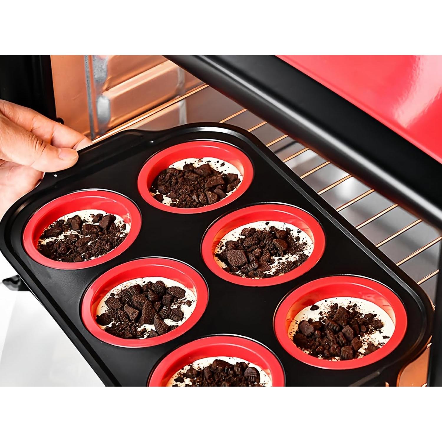 Molde para Muffin de Silicona YiYeraio 6 Tazas Antiadherente