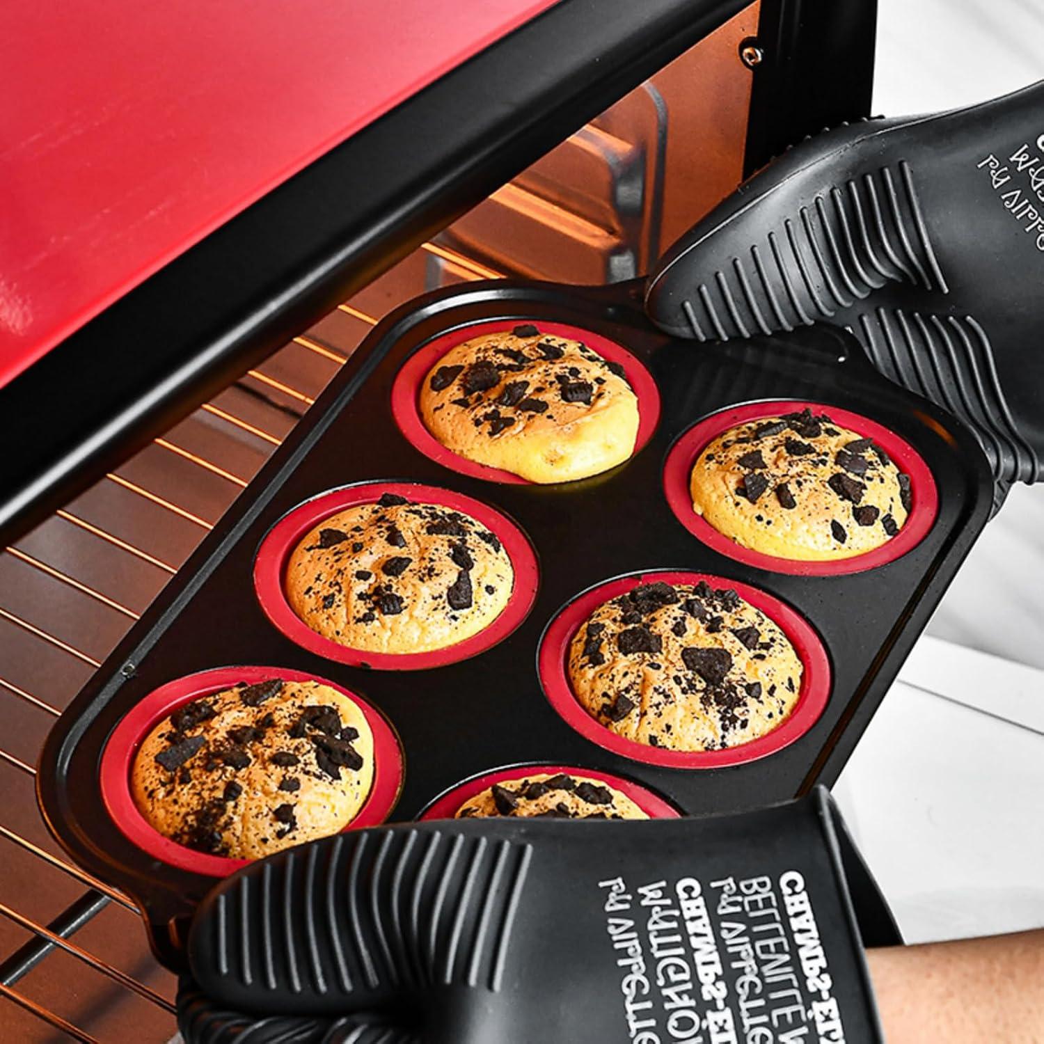 Molde para Muffin de Silicona YiYeraio 6 Tazas Antiadherente