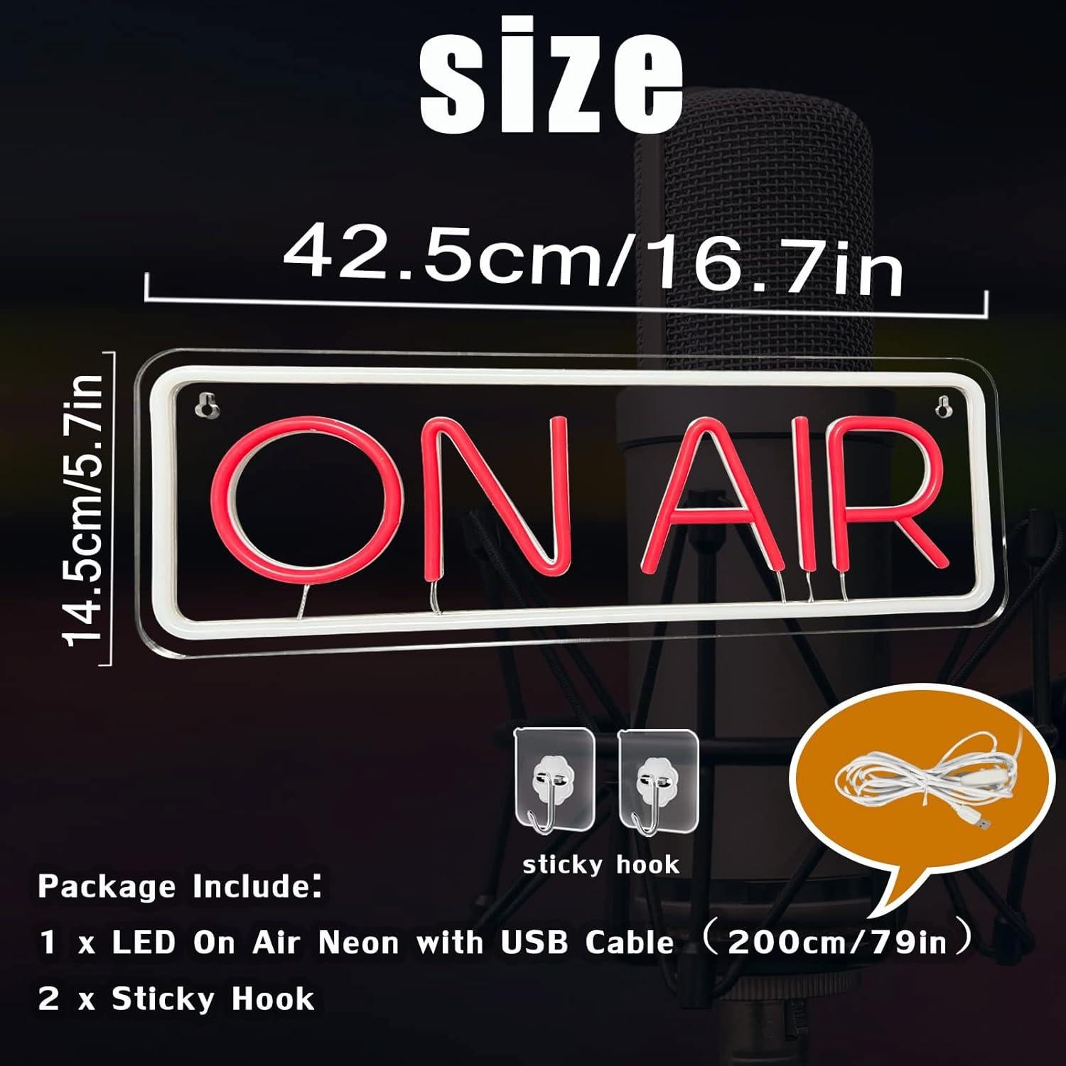 Cartel Neon On Air BK-Neon Life 42.5x14.5 cm LED