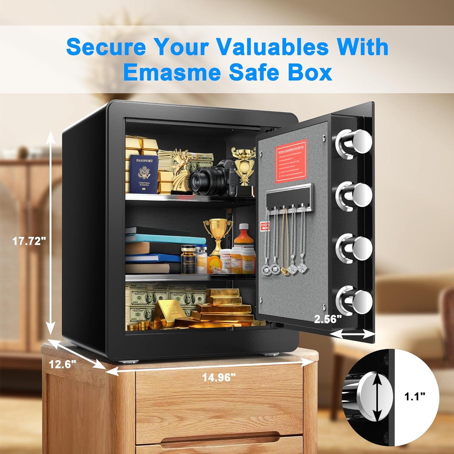 Caja Fuerte Emasme Biométrica 2.0 Pies Cúbicos con Alarma