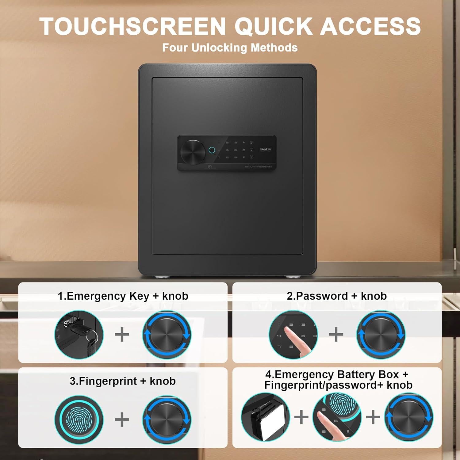 Caja Fuerte Emasme Biométrica 2.0 Pies Cúbicos con Alarma