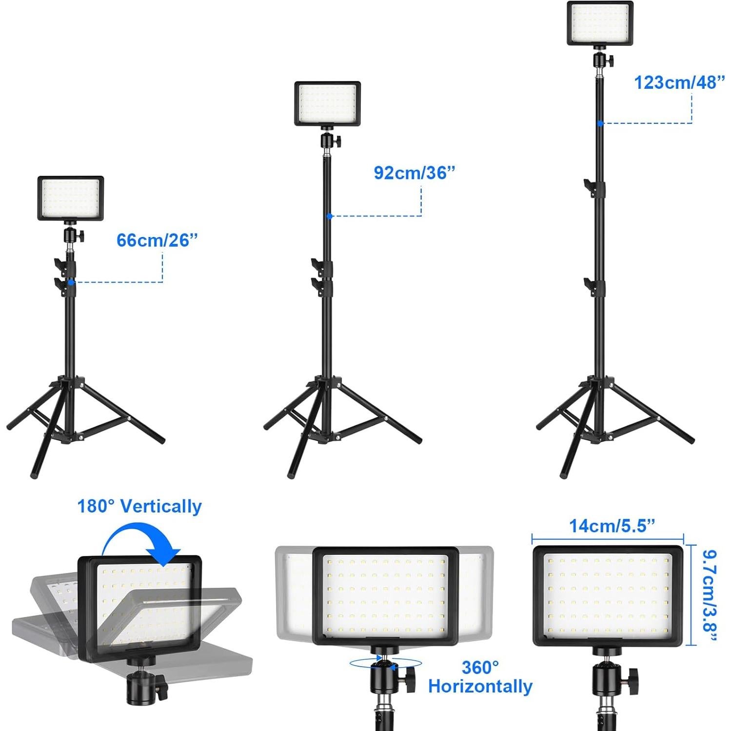 Luz LED Continua Ci-Fotto 2-Pack con Trípodes y Filtros