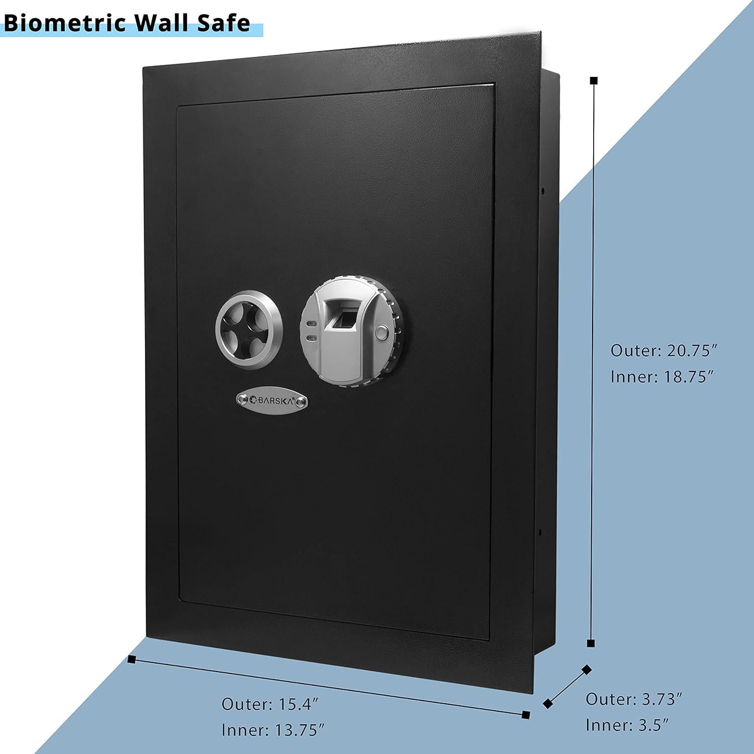 Caja Fuerte de Pared Biométrica Barska AX12038 con Estantes