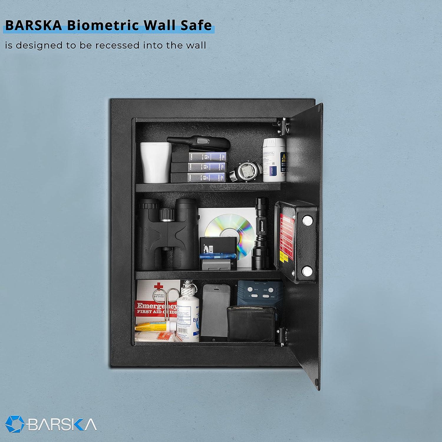 Caja Fuerte de Pared Biométrica Barska AX12038 con Estantes