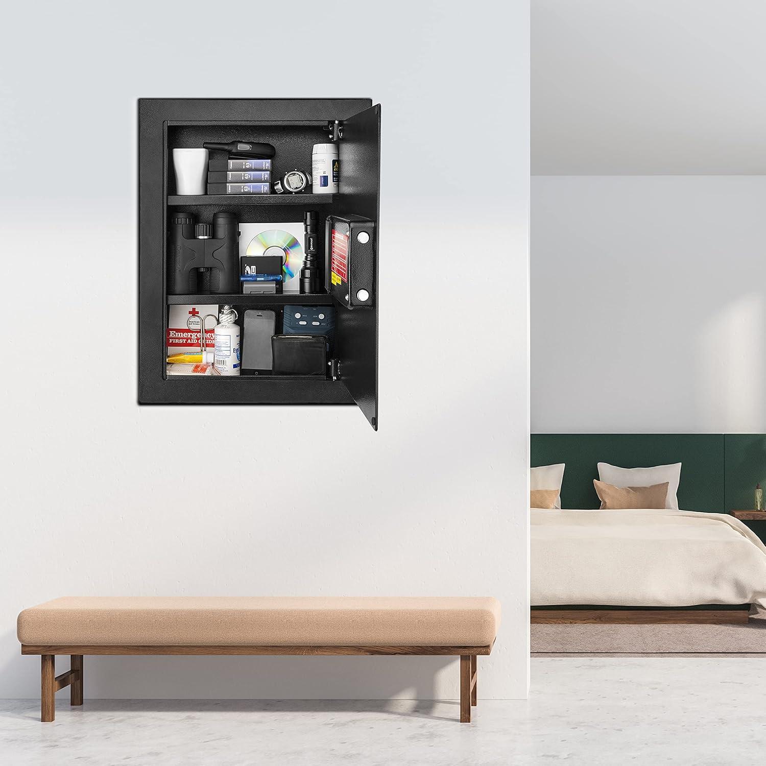 Caja Fuerte de Pared Biométrica Barska AX12038 con Estantes