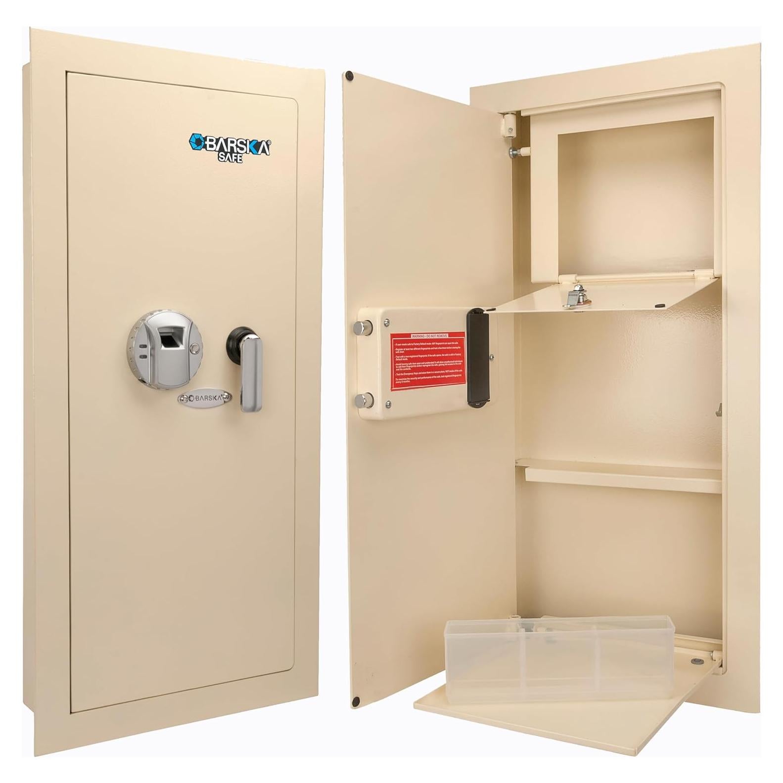 Caja Fuerte Biométrica de Pared Barska 80 cm - Seguridad con Huella Digital