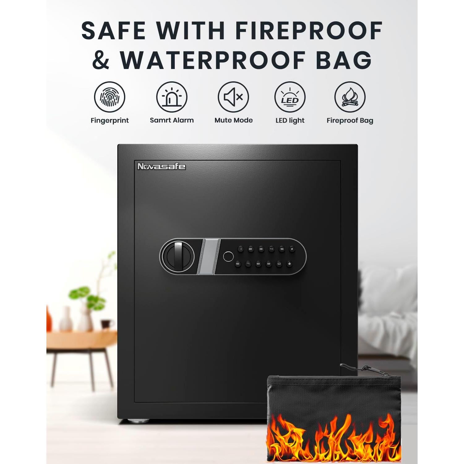 Caja Fuerte Biométrica Novasafe 2.0 Pies Cúbicos con Alarma