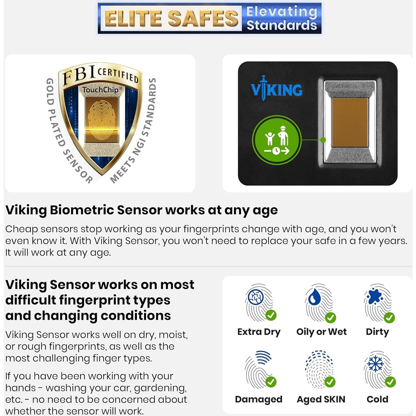 Caja Fuerte Biométrica Viking VS-11PZ para Pistola 1 Unidad