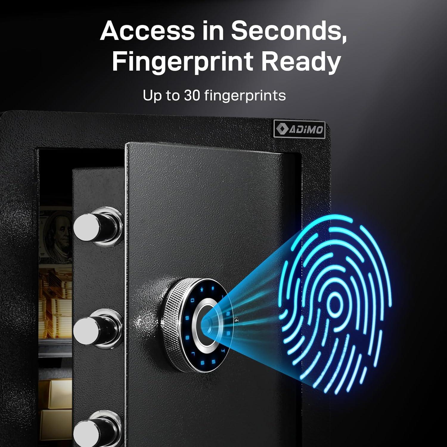 Caja Fuerte Biométrica ADIMO Ignífuga 1.6 Pies Cúbicos