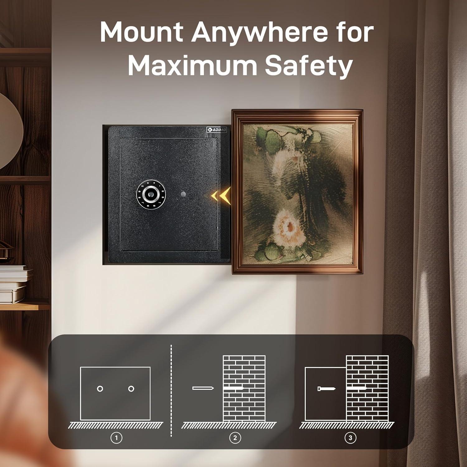 Caja Fuerte Biométrica ADIMO Ignífuga 1.6 Pies Cúbicos