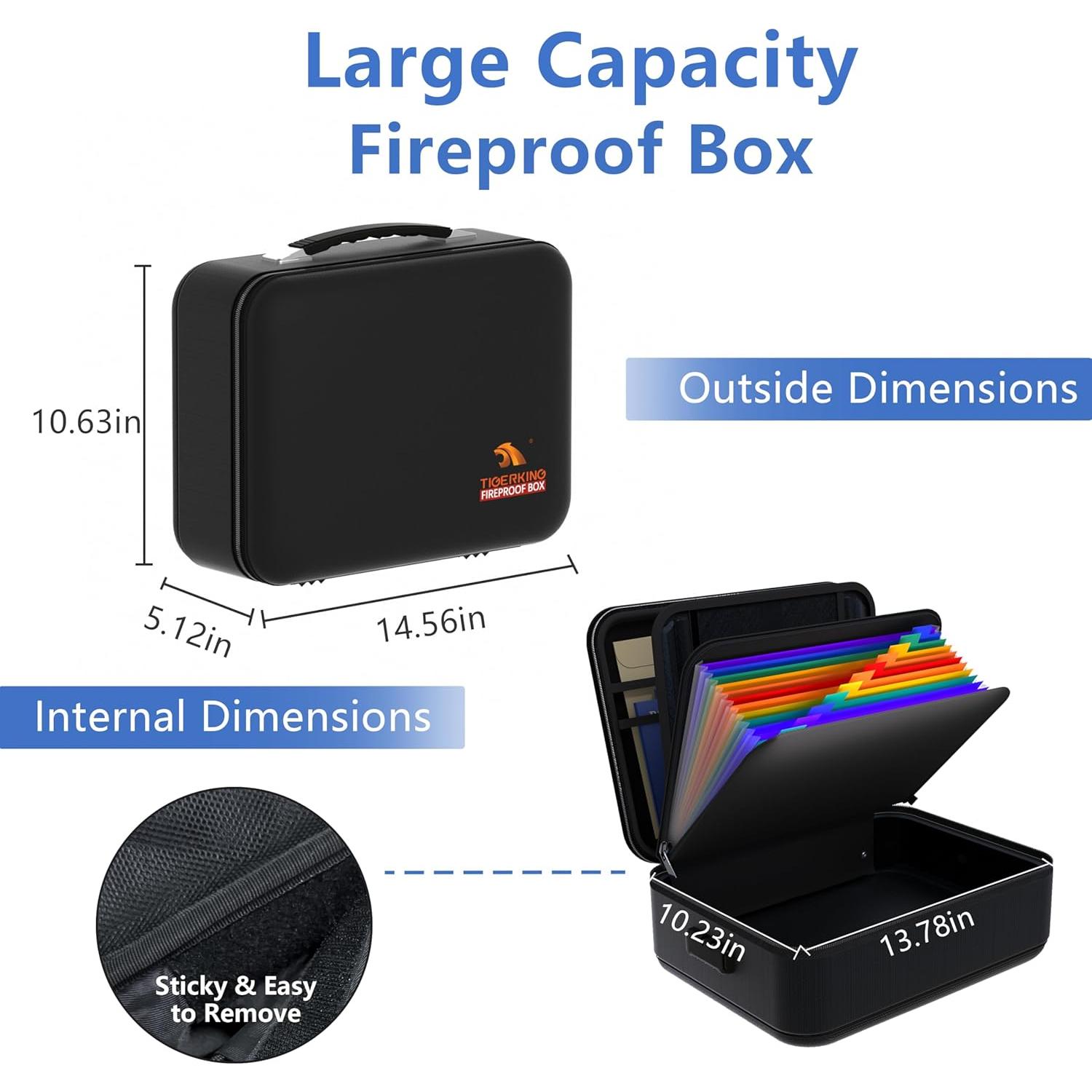 Caja de Seguridad a Prueba de Fuego TIGERKING F-BOX Negra