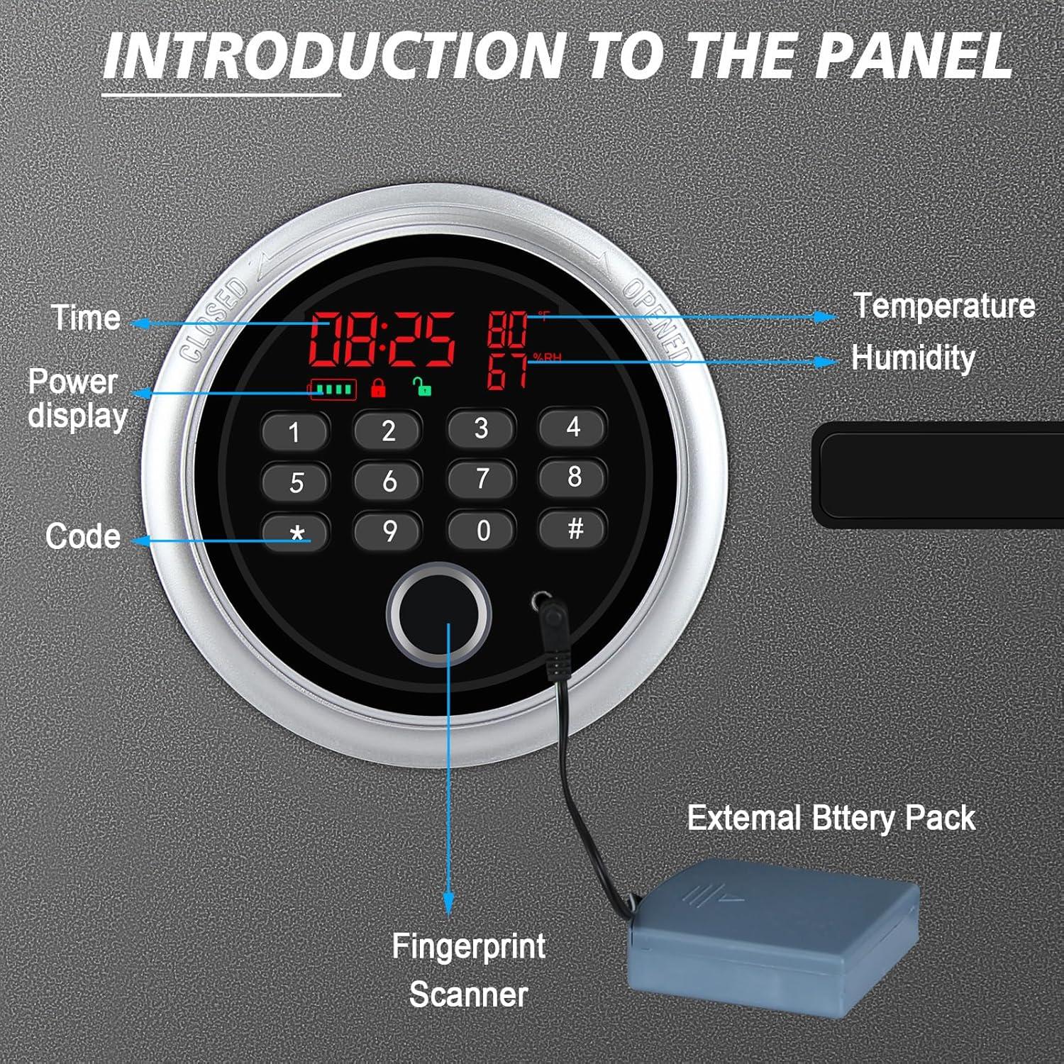 Caja Fuerte Biométrica BBRKIN con Pantalla 34.92x29.85x27.94 cm
