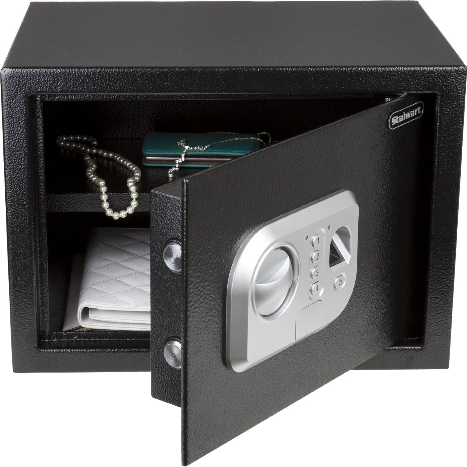 Caja Fuerte Electrónica Stalwart con Huellas Dactilares - 35x25x25 cm