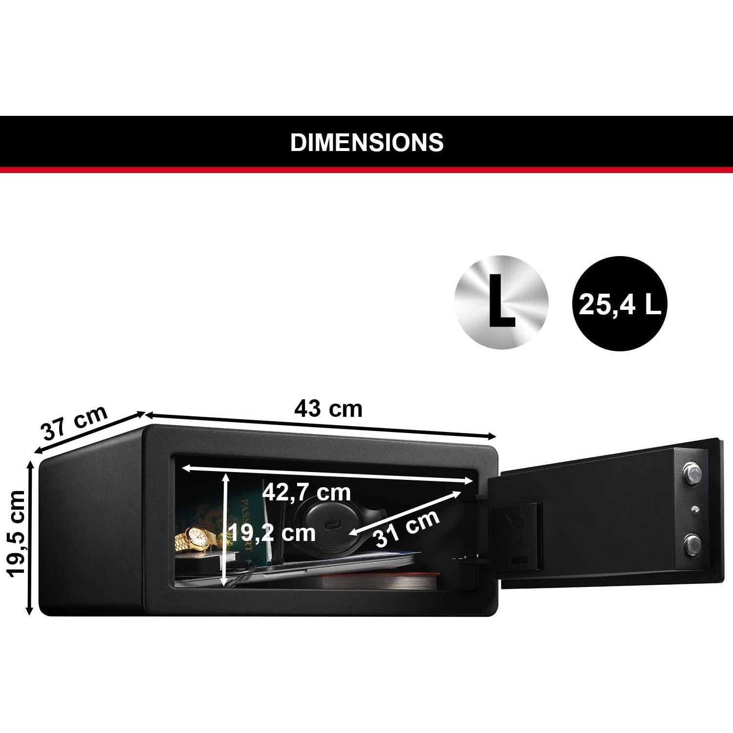 Caja Fuerte Biométrica Master Lock LX110BEURHRO 25L Negra