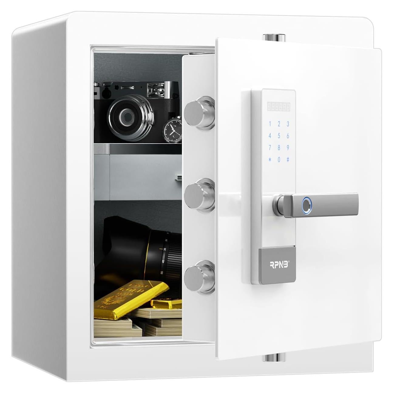 Caja Fuerte Biométrica RPNB Deluxe 1.6 Pies³ Blanca