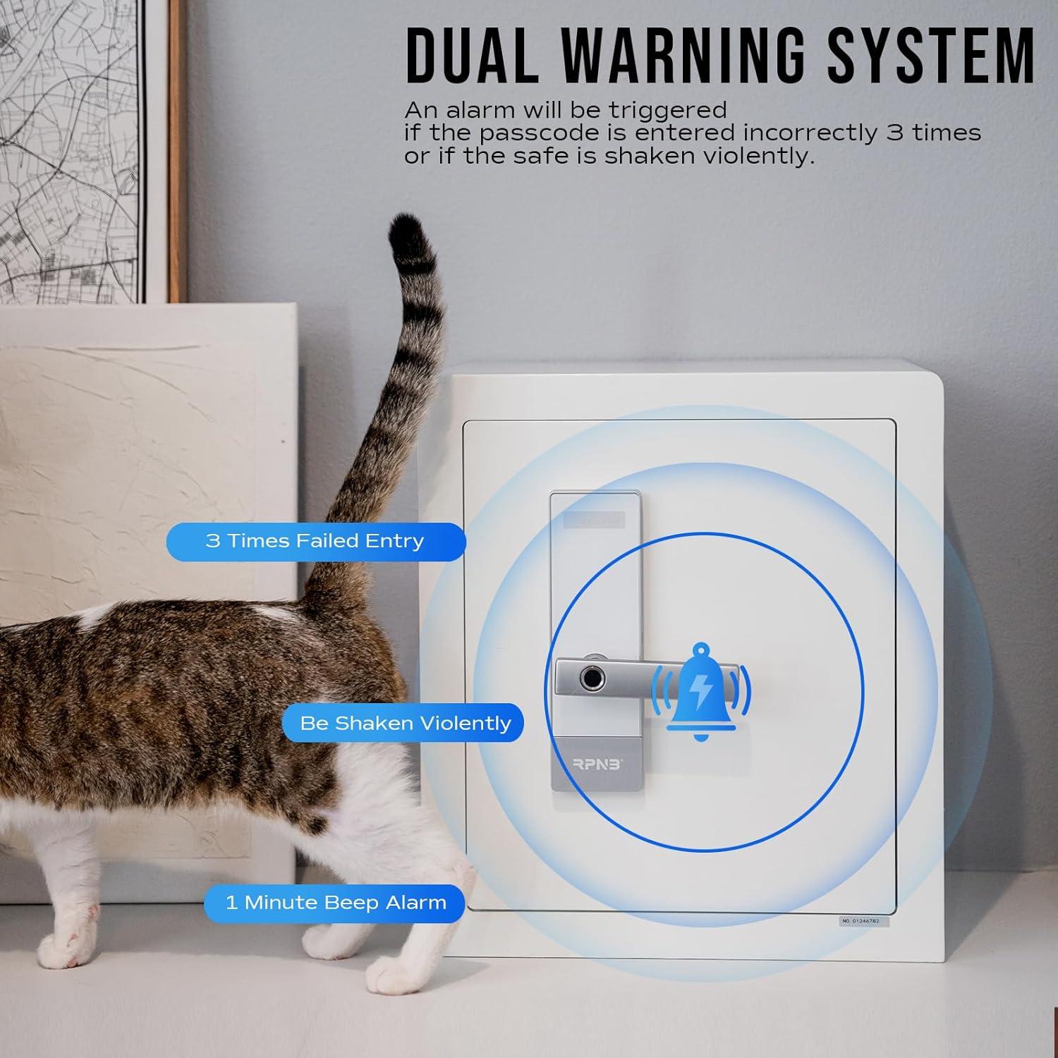 Caja Fuerte Biométrica RPNB Deluxe 1.6 Pies³ Blanca