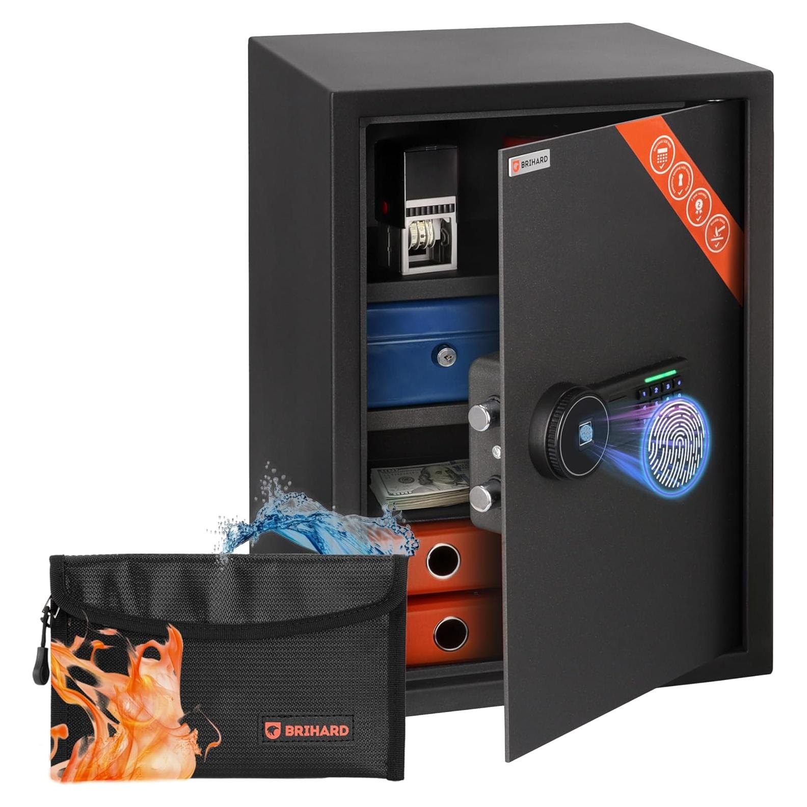Caja Fuerte Biométrica Brihard XL 50x35x36 cm a Prueba de Fuego