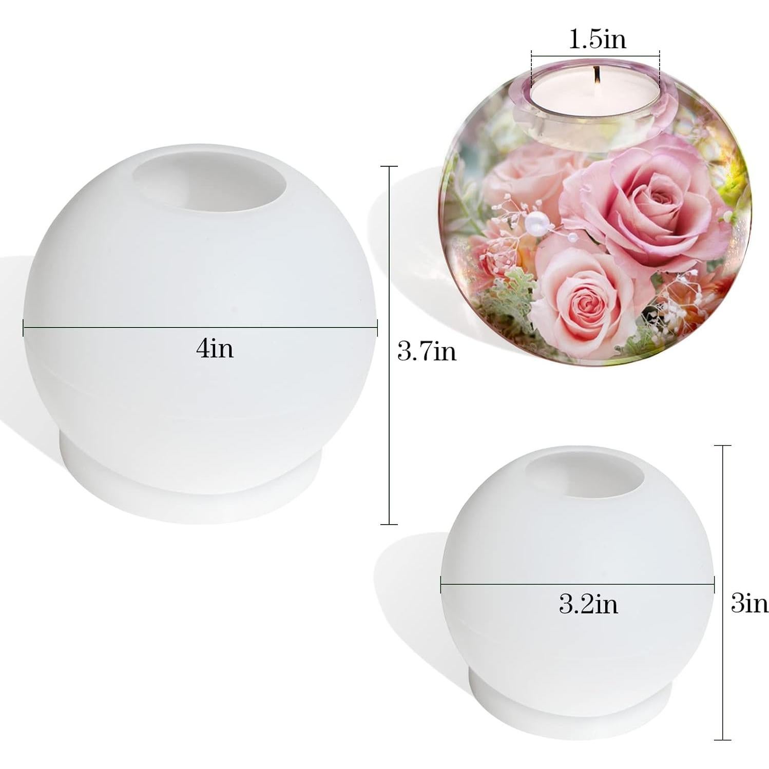 Moldes de Silicona para Soporte de Vela Actvty - 2 Pcs Esfera