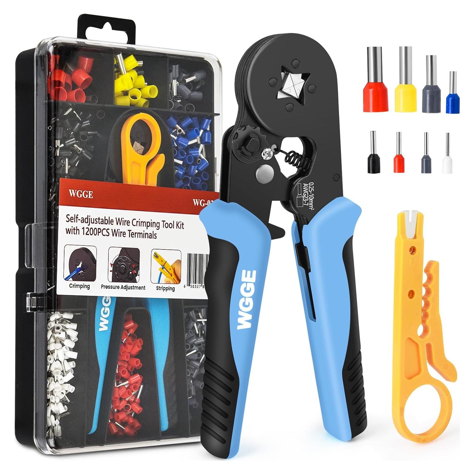 Kit de Crimpado de Ferrules WGGE con 1200 Conectores AWG 23-7