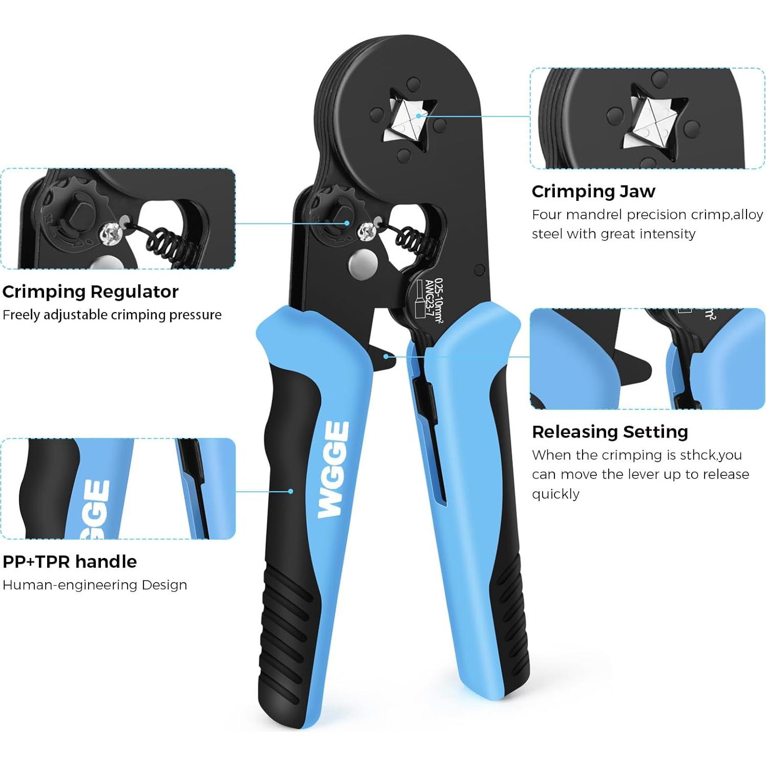 Kit de Crimpado de Ferrules WGGE con 1200 Conectores AWG 23-7