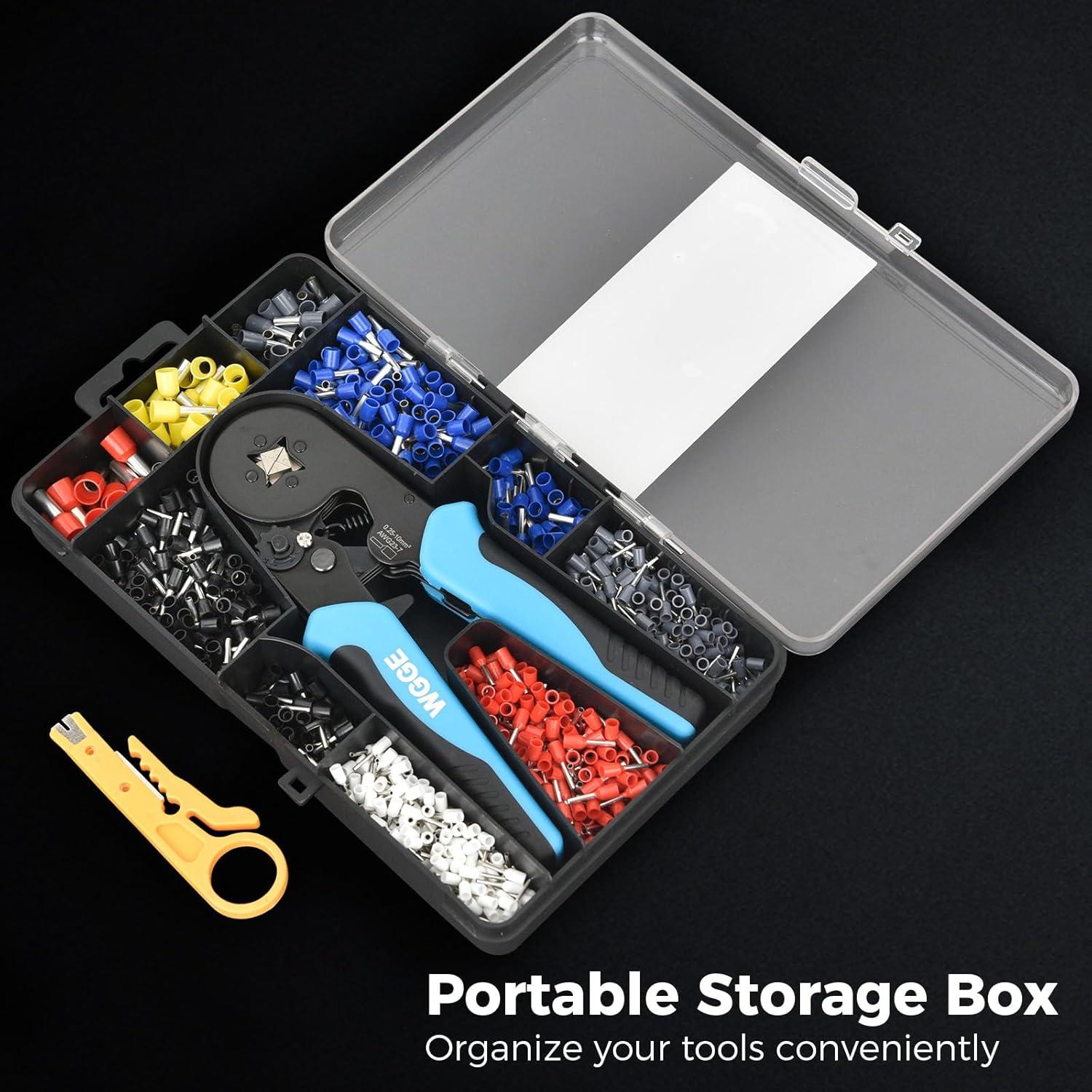 Kit de Crimpado de Ferrules WGGE con 1200 Conectores AWG 23-7